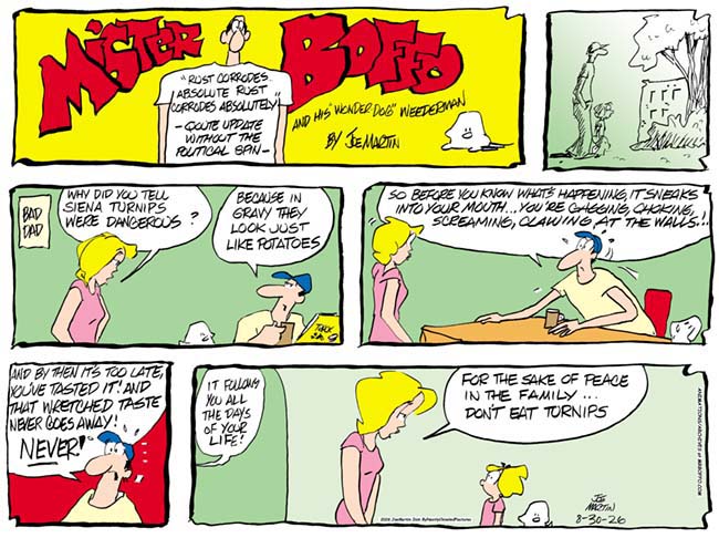Today's Mister Boffo is missing.
